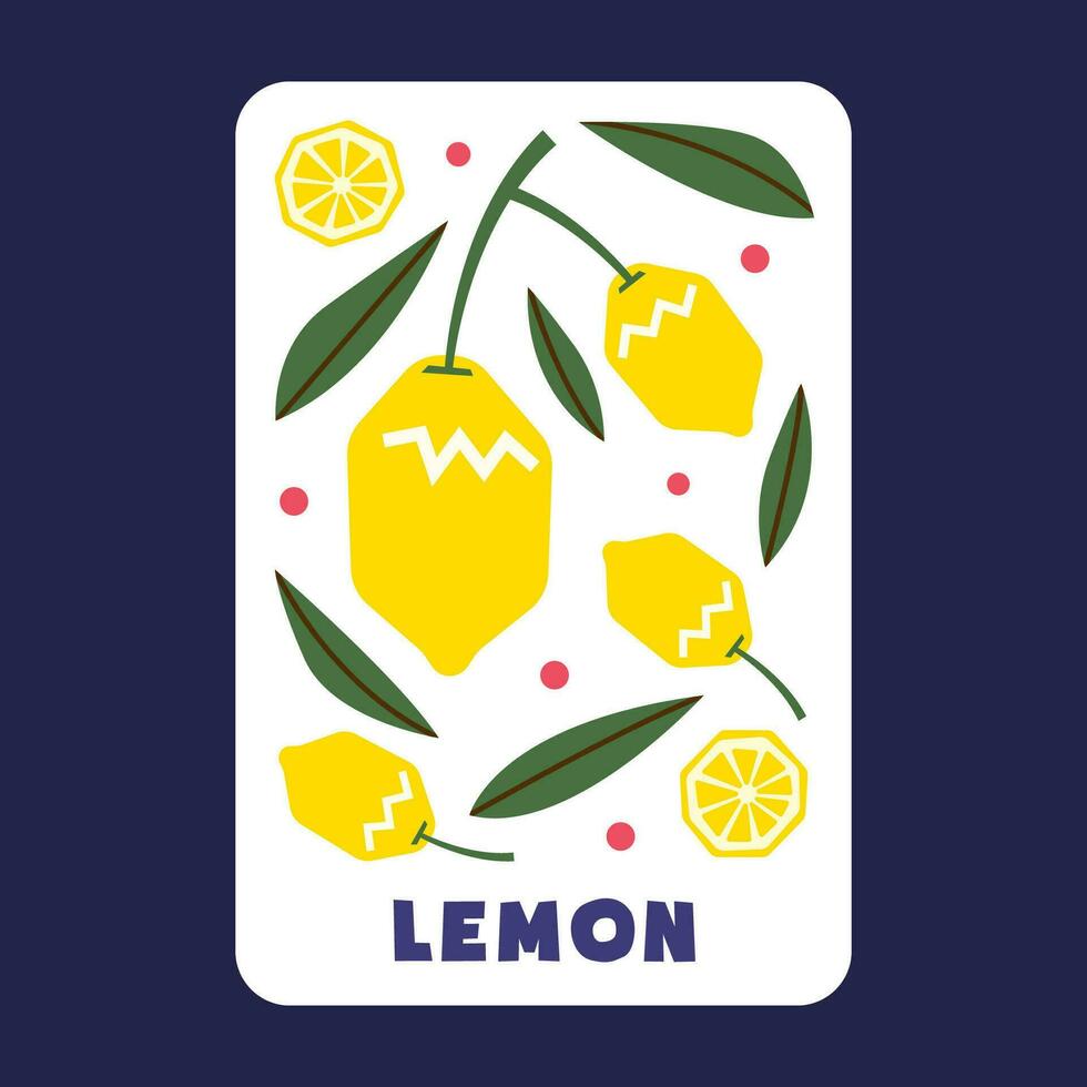 Lemon fruit draw of vector illustration premium collection