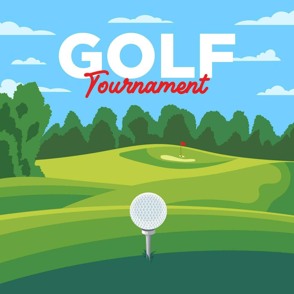 Golf sport tournament vector illustration poster design