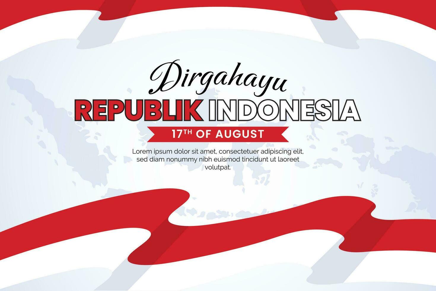 Dirgahayu Republik Indonesia 17 August landscape Banner template vector