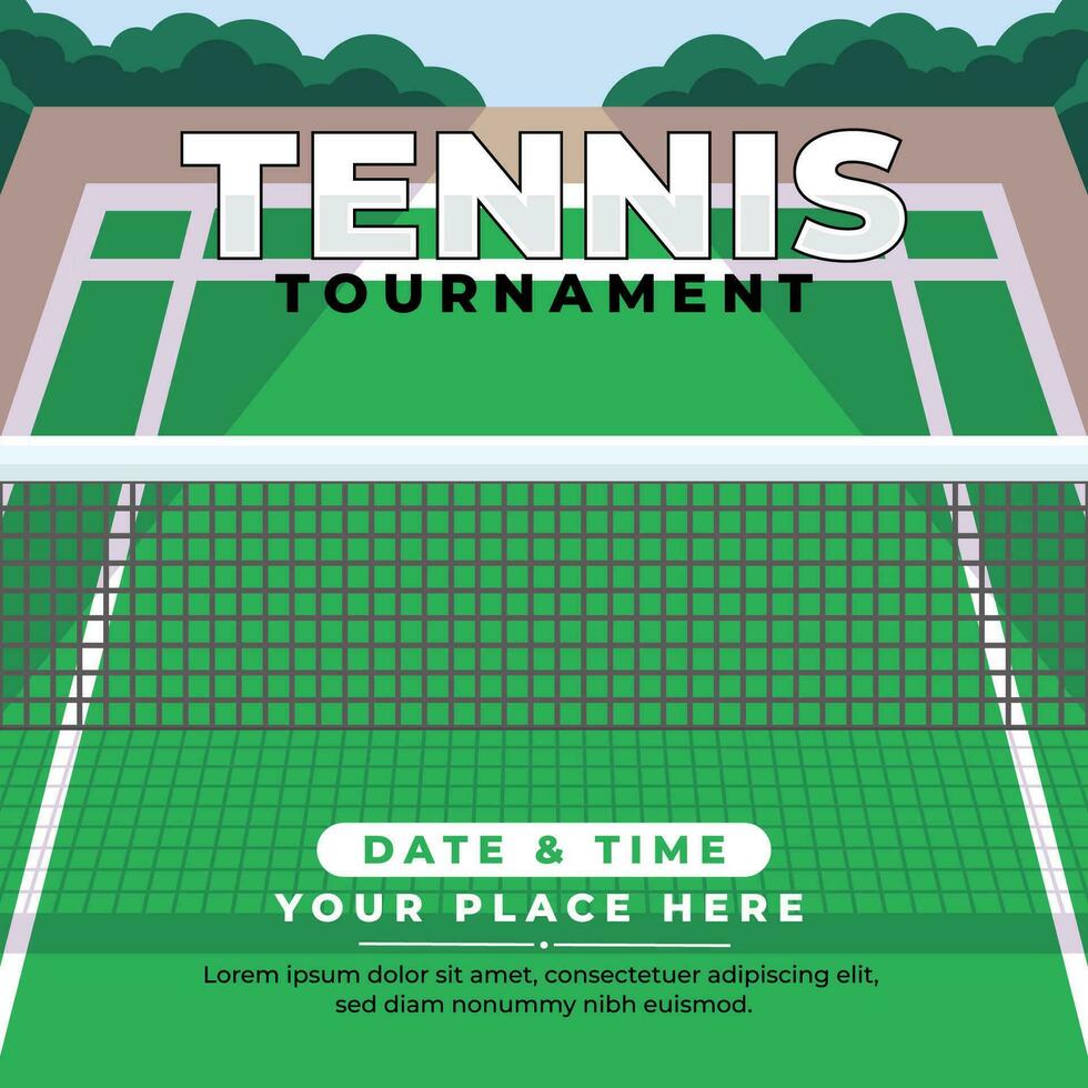 vector illustration of a minimalist poster for a tennis tournament