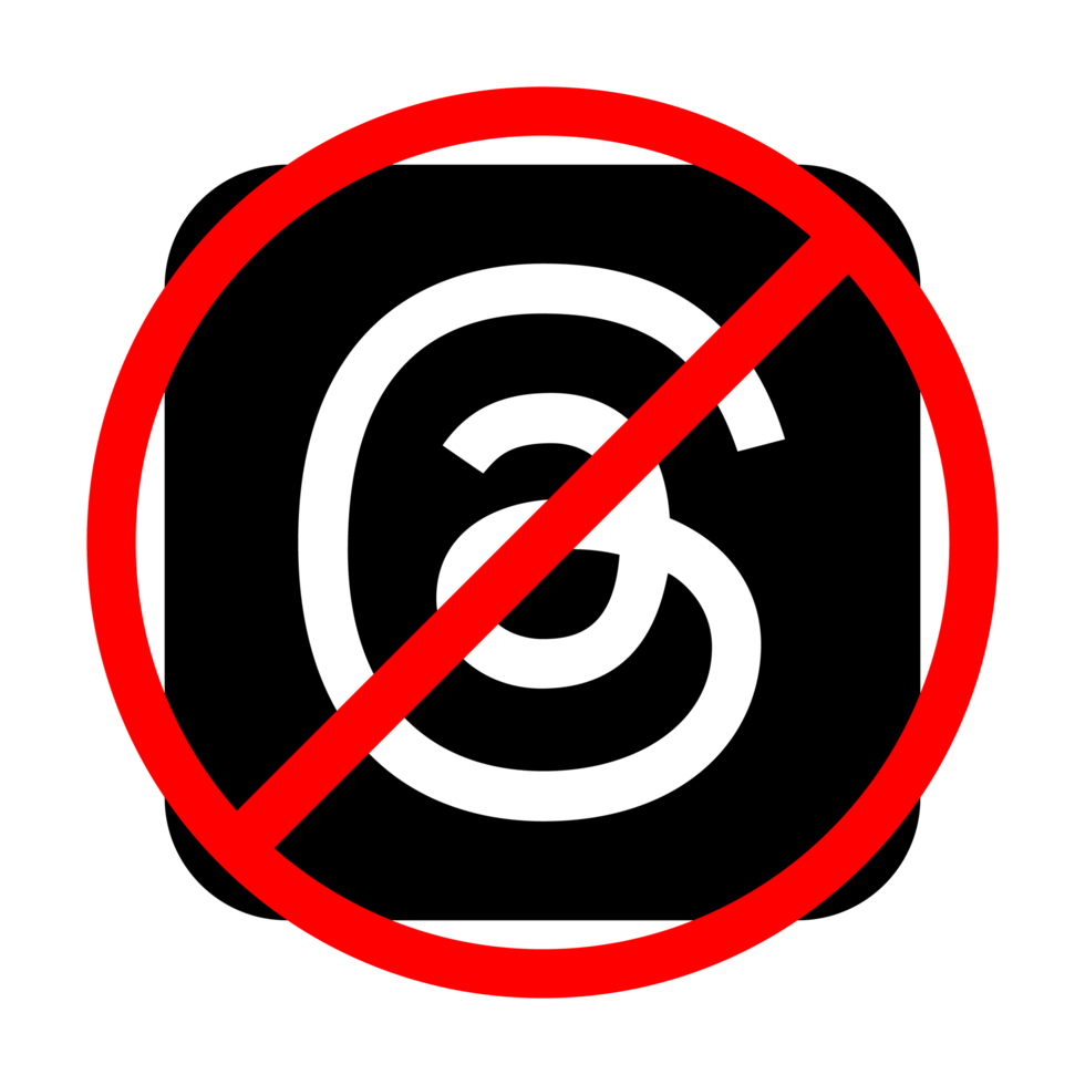Threads and Twitter vector right and wrong sign, Threads banned in Europe, Threads app icon, Threads icon, Threads vector, Threads by Instagram, New social network, July 20, 2023 - Dhaka, Bangladesh png