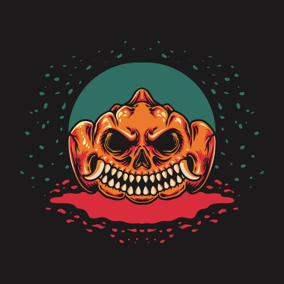 Pumpkin Halloween Evil Vector Illustration