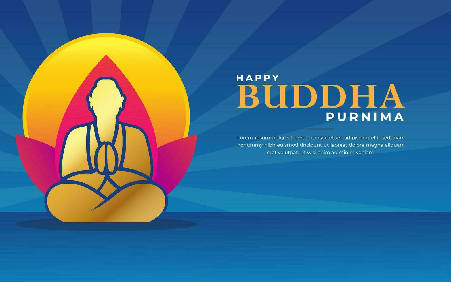 contento Buda purnima, vesak día, budismo, Buda Jayanti celebracion para impresión modelo vector