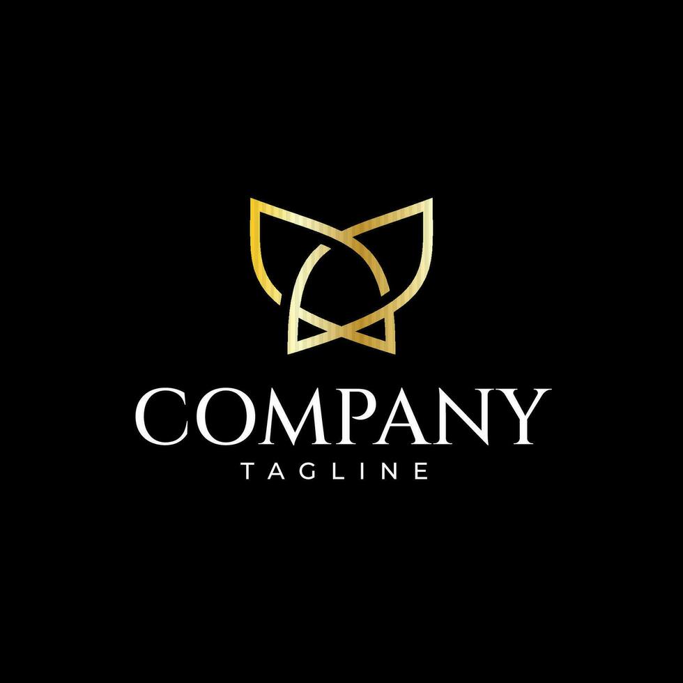 A modern and elegant type of logo with a flower or butterfly shape, perfect for fashion, jewelery and beauty companies vector