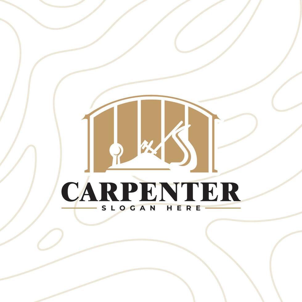 carpenter classic logo design. for carpentry, furniture, construction and home improvement. vector