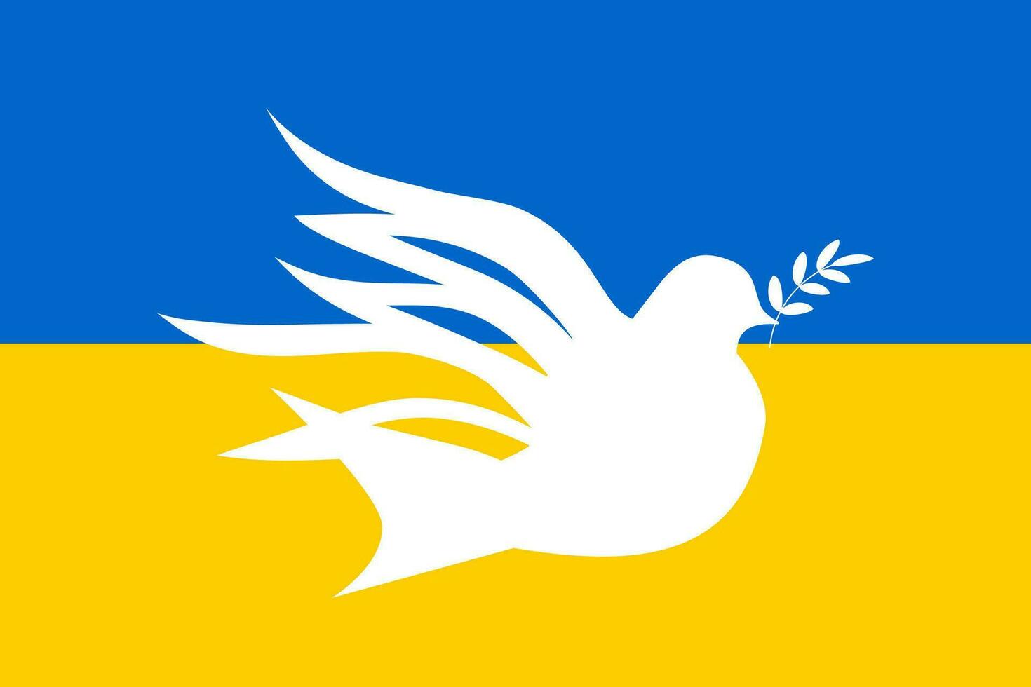 un blanco paloma de paz en contra el antecedentes de el bandera de Ucrania en el nacional colores de azul y amarillo en un horizontal antecedentes. vector. vector