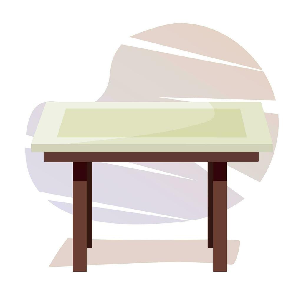 Wooden tables for home in flat and cartoon style. vector