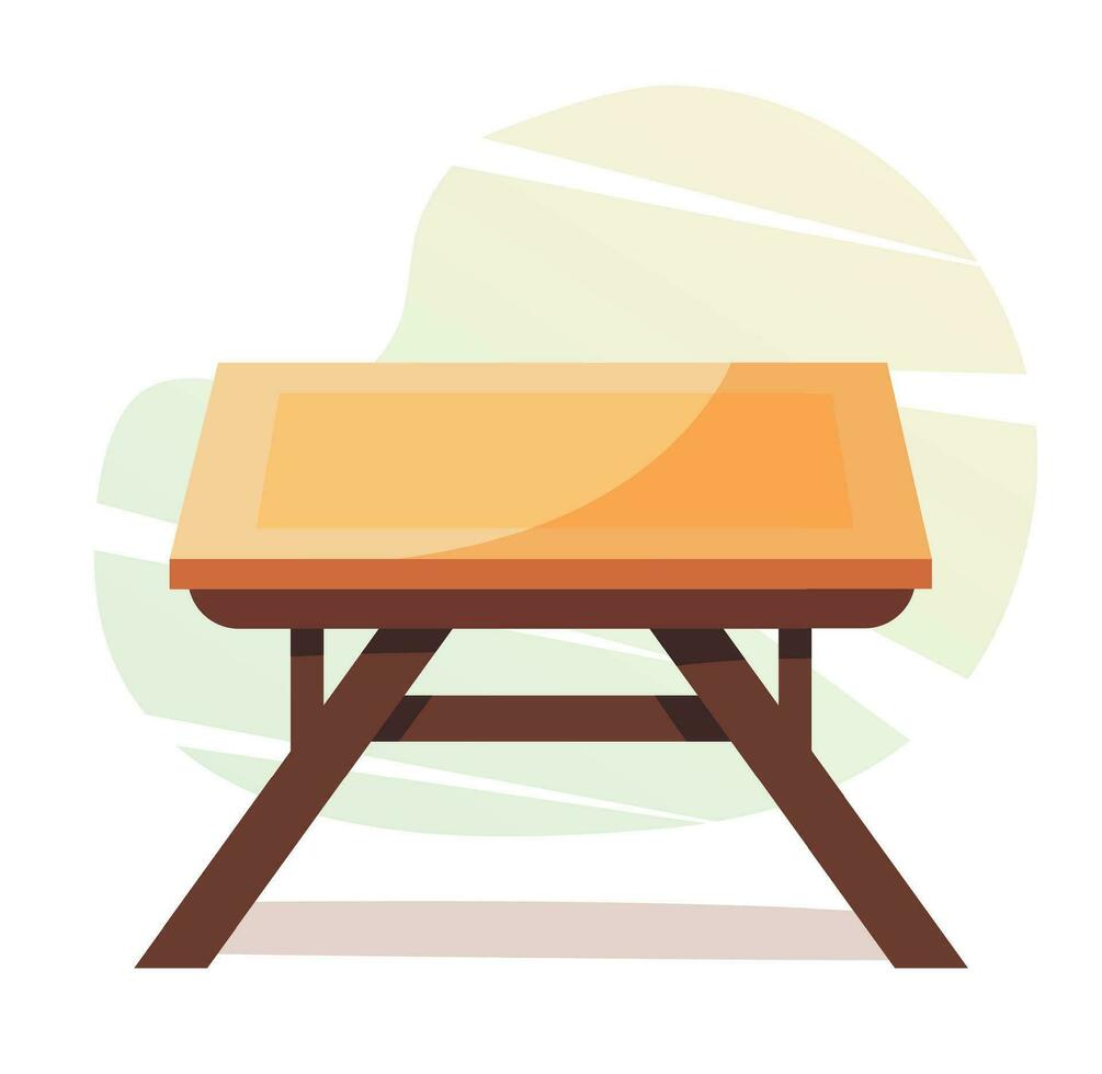 Wooden tables for home in flat and cartoon style. vector