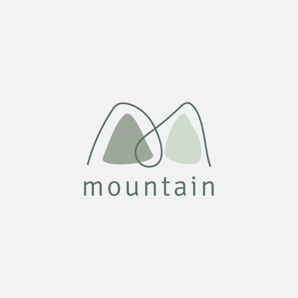 Two mountains logo in minimalist style. vector