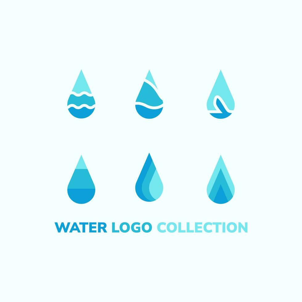 agua logo colección conjunto con seis diferente formas vector