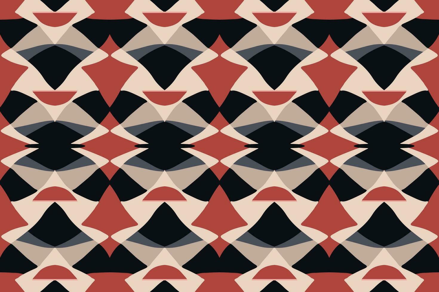 Modern geometric shapes patterns, seamless vector illustration. Pattern designs with modern geometric shapes can be printed as a background image or used for rugs, carpets, or textile fabric.