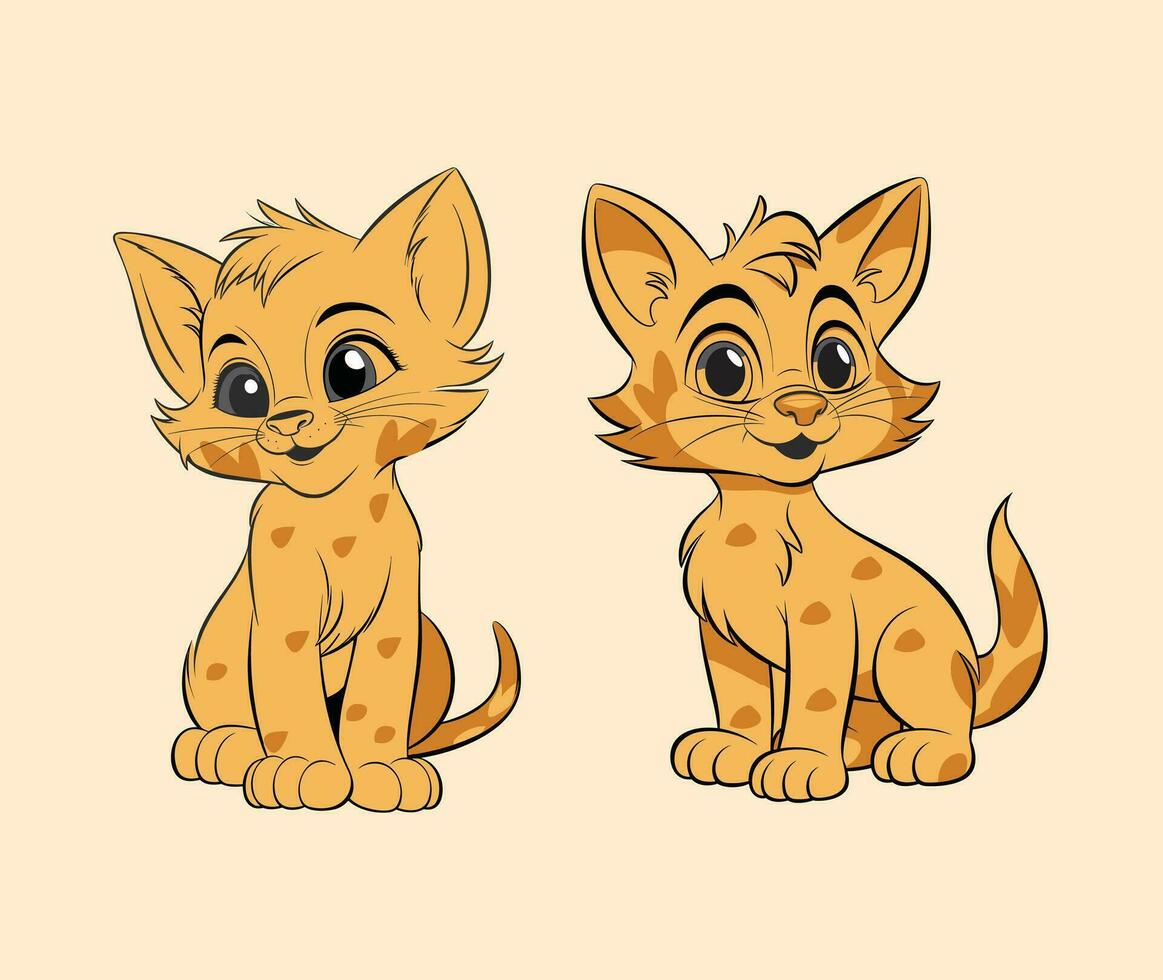 beautiful cute kittens vector