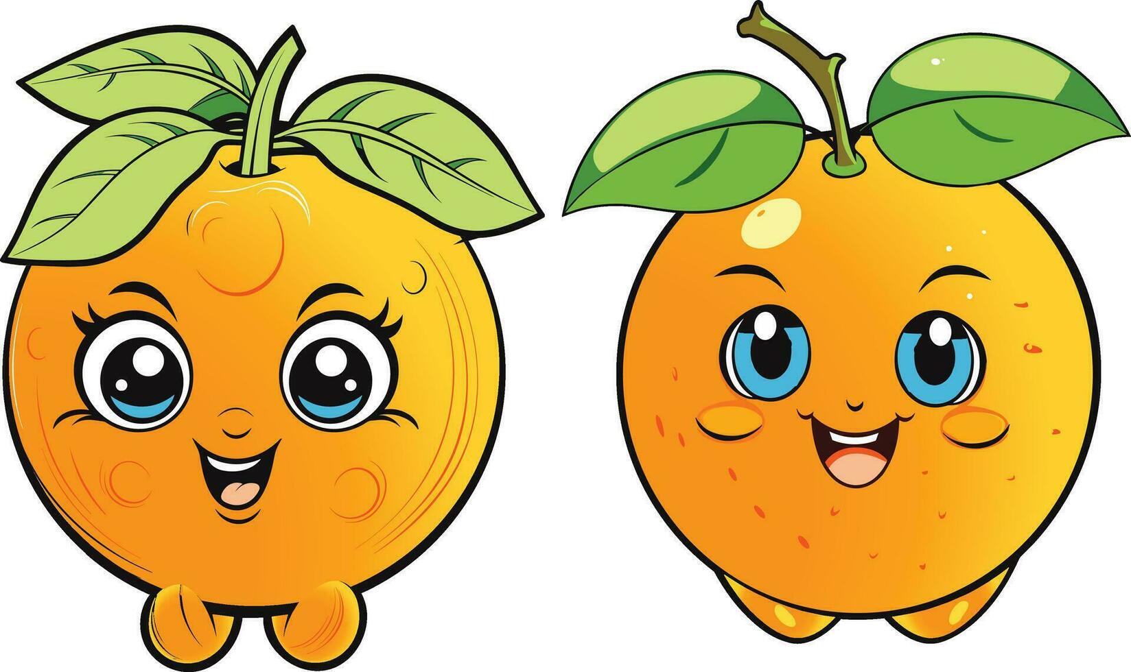 cute adorable orange character vector