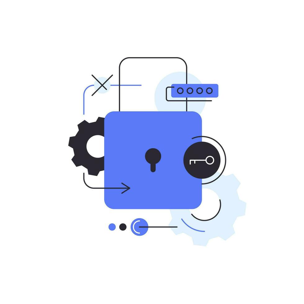 Successful access,Lock,User security. Infographic concept,IT process