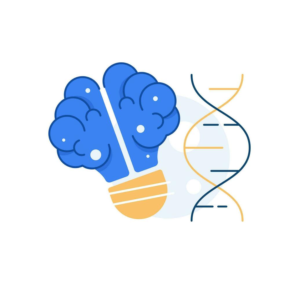 Biogenetic concept,glass tube bio sample growth, DNA research,science education,data and analysis vector