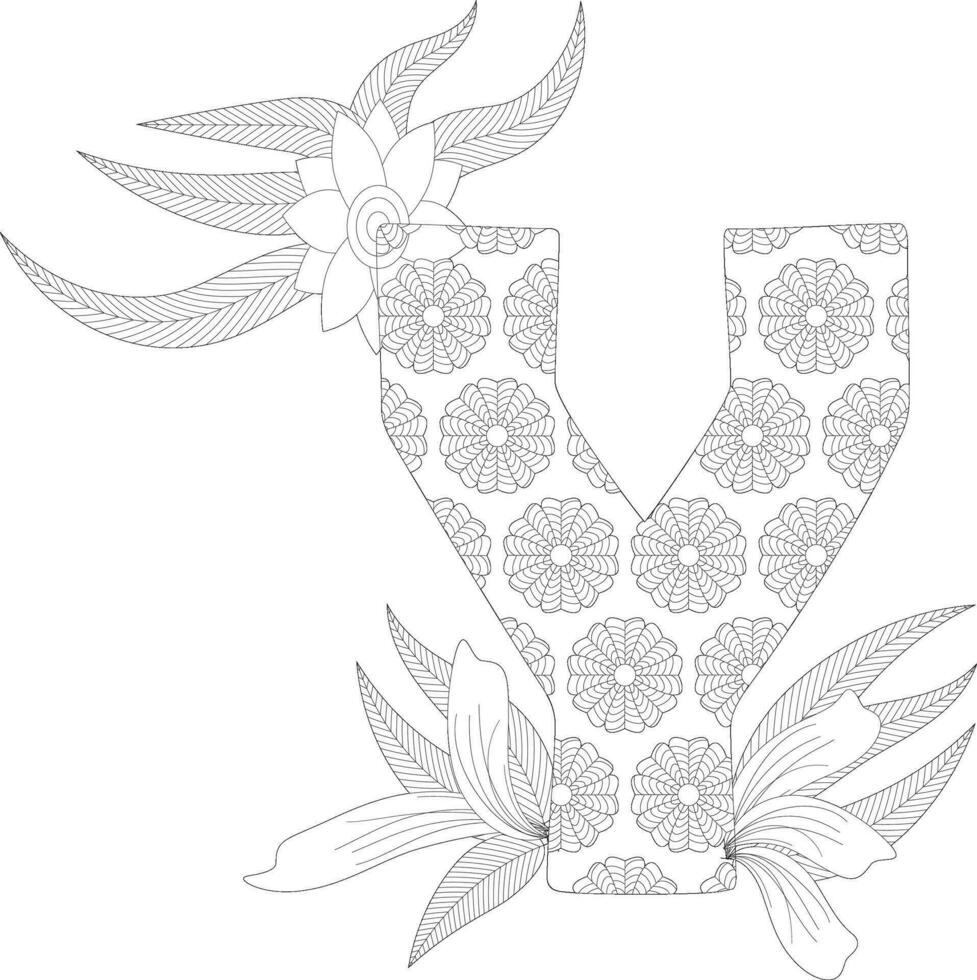 Letter Background Pattern Coloring Pages vector