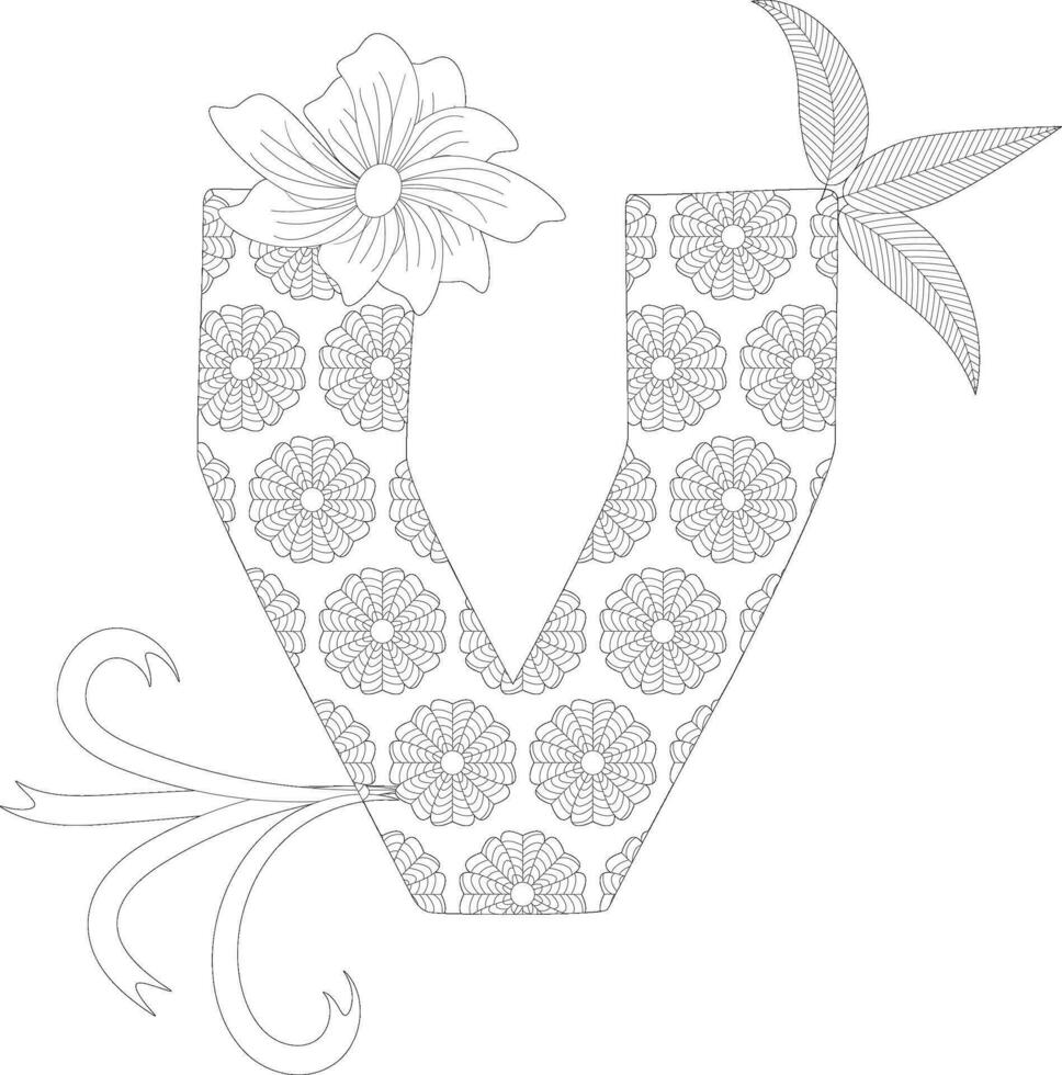 Letter Background Pattern Coloring Pages vector