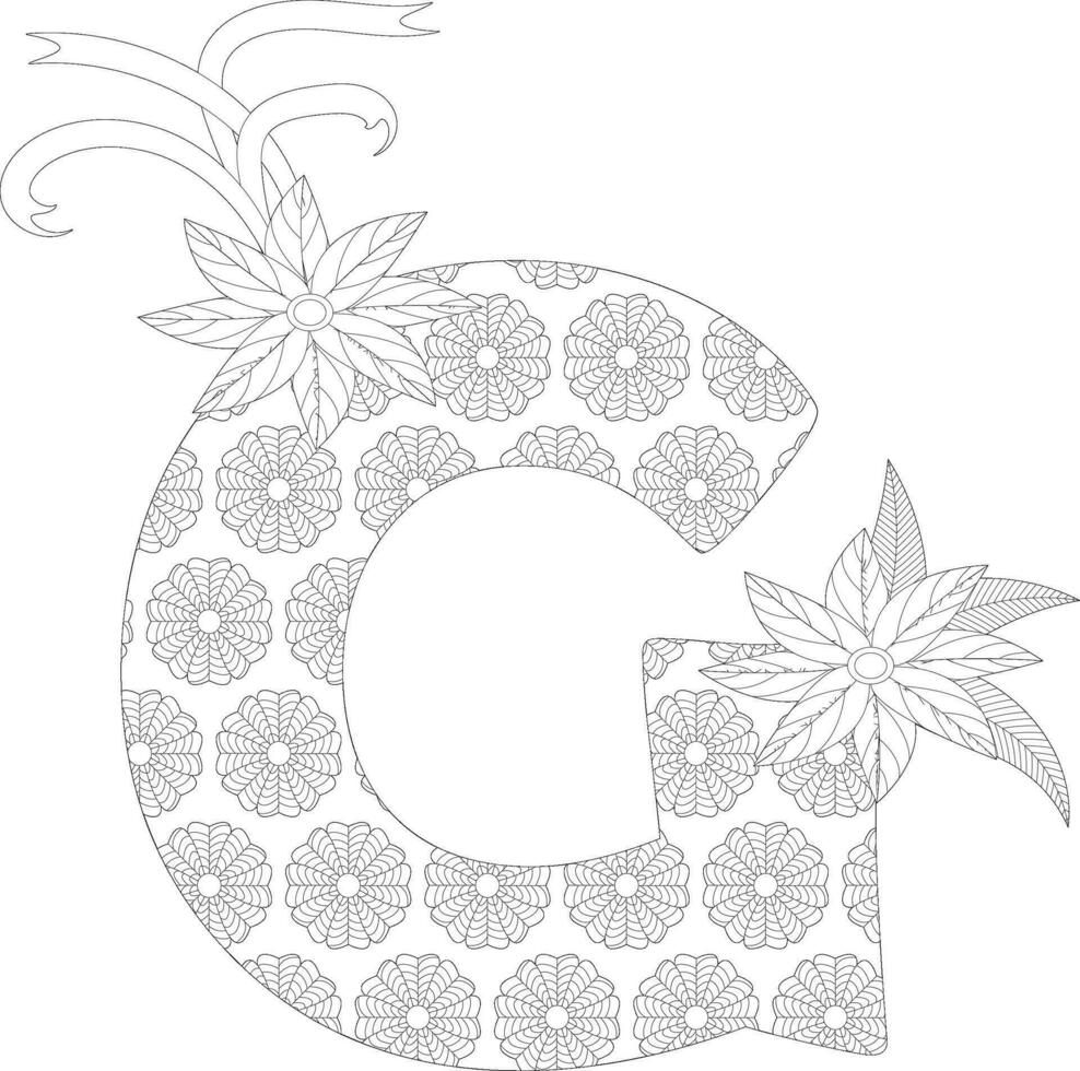Letter Background Pattern Coloring Pages vector