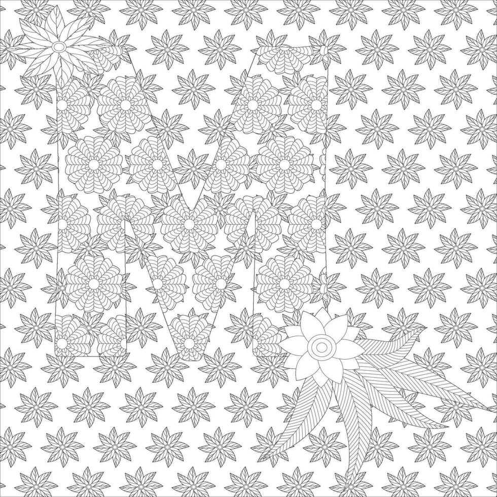 Letter Background Pattern Coloring Pages vector