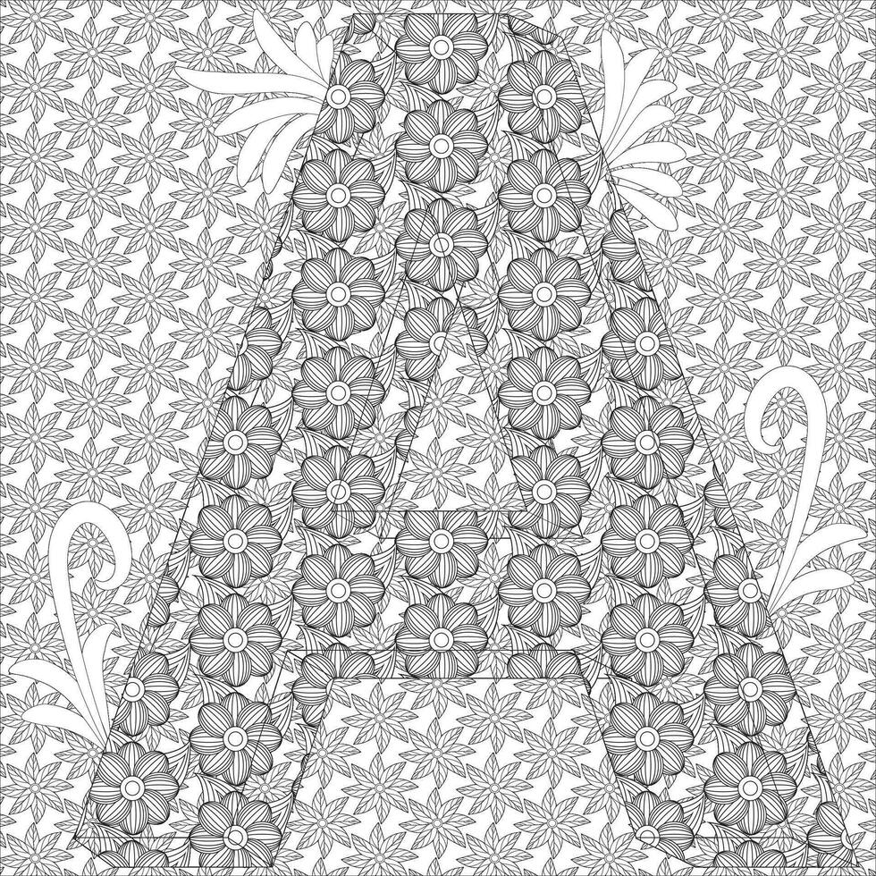 Letter Background Pattern Coloring Pages vector