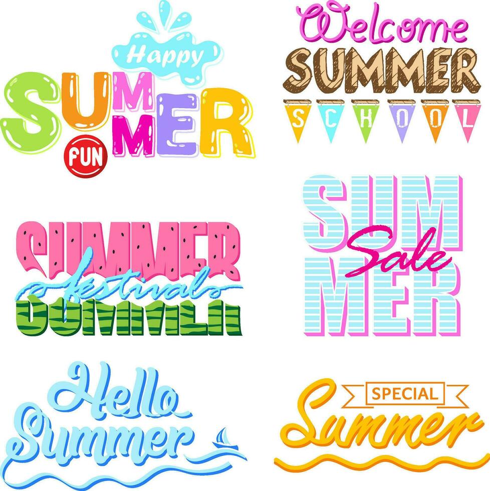 Summer lettering art to complete your designs vector