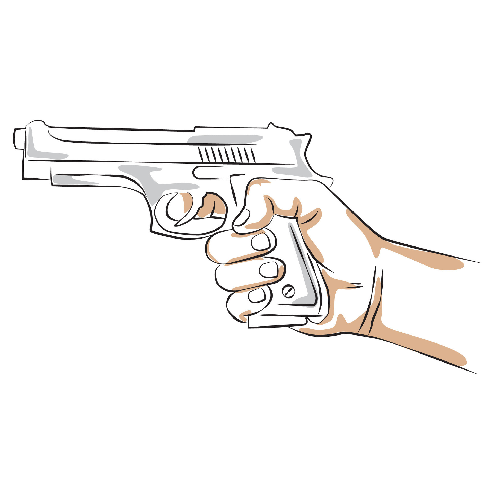 hand holding gun vector illustrations 27206566 Vector Art at Vecteezy