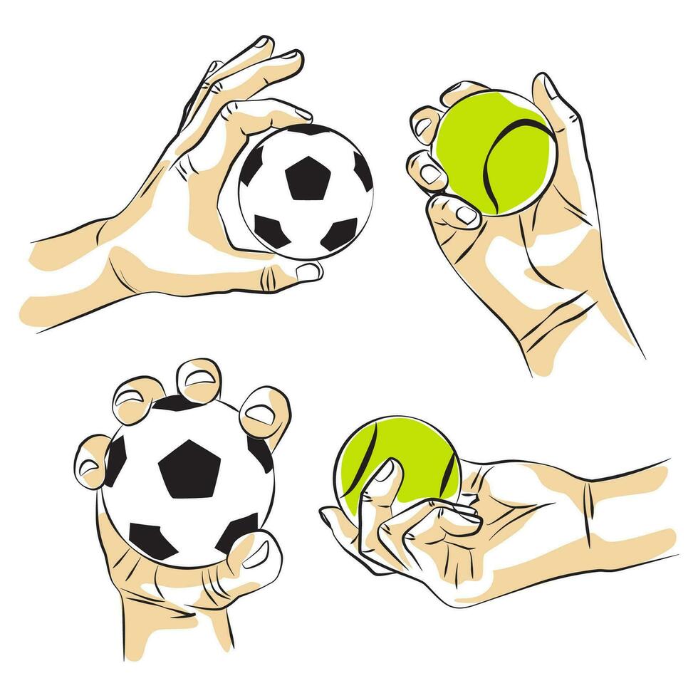 Hand holding ball - vector illustrations