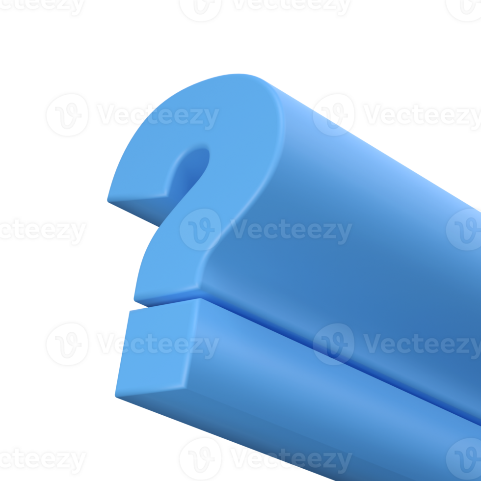 3d Realistic blue question mark. luxury template decorative design
