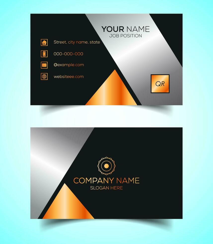 Double-Sided Luxury, Modern and Elegant Business Card Design Template. Vector Illustration