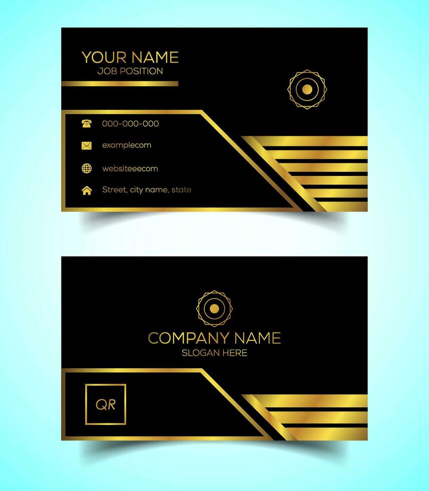 Double-Sided Luxury, Modern and Elegant Business Card Design Template. Vector Illustration