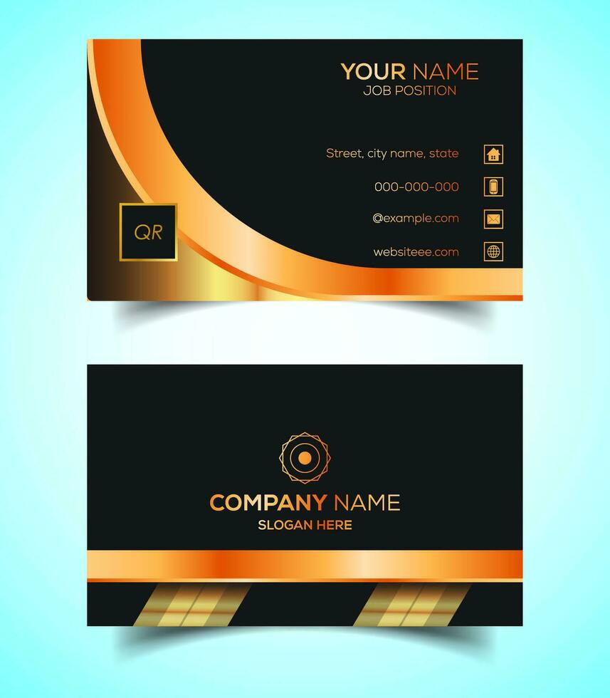 Double-Sided Luxury, Modern and Elegant Business Card Design Template. Vector Illustration