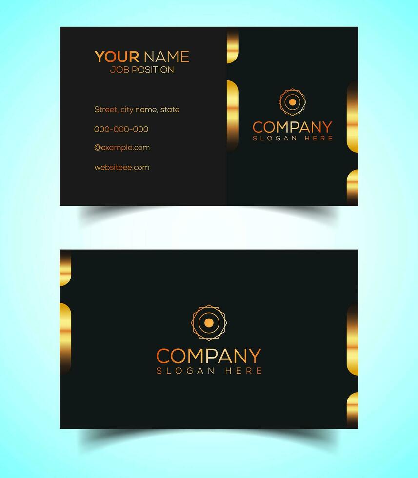 Double-Sided Luxury, Modern and Elegant Business Card Design Template. Vector Illustration