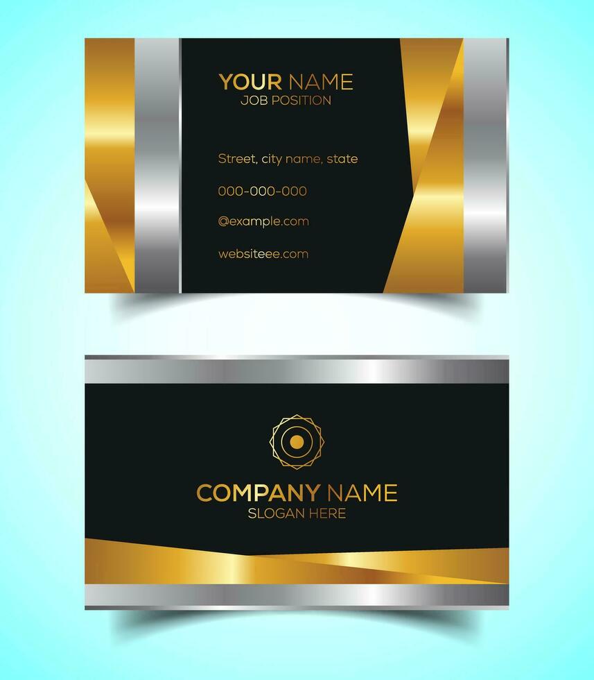 Double-Sided Luxury, Modern and Elegant Business Card Design Template. Vector Illustration