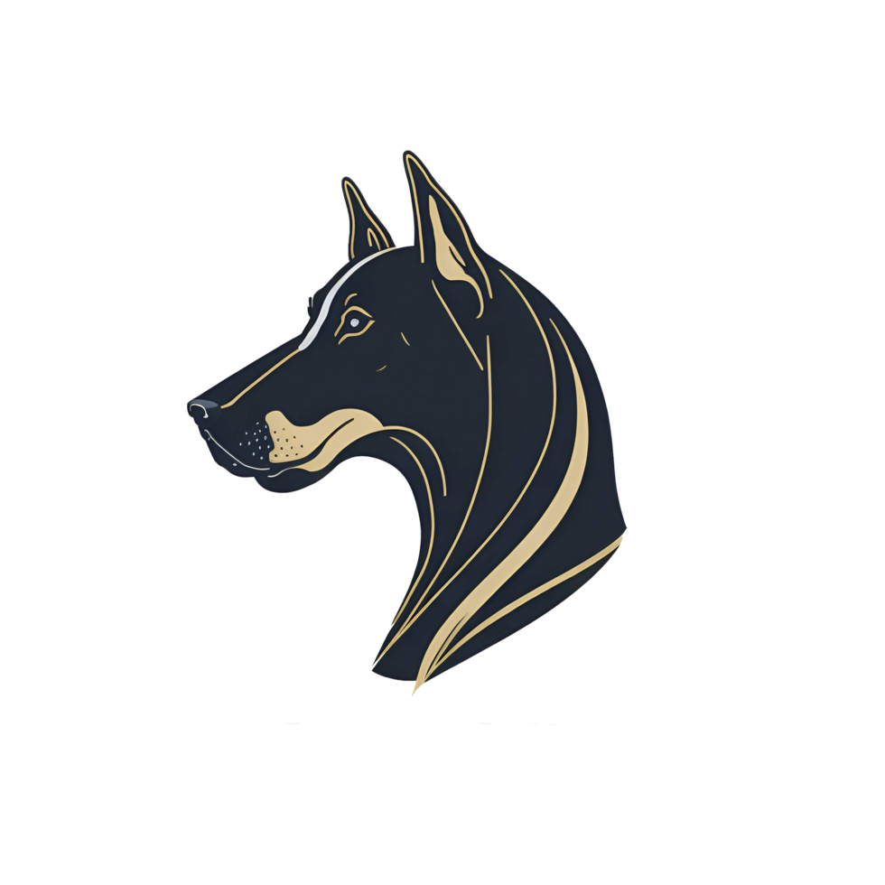 AI Generative Head design of a black regal dog png