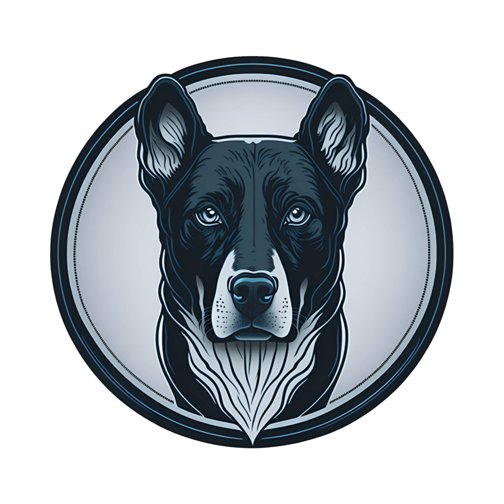 Vigilant dog's head with attentive eyes, signifying loyalty and protection. png