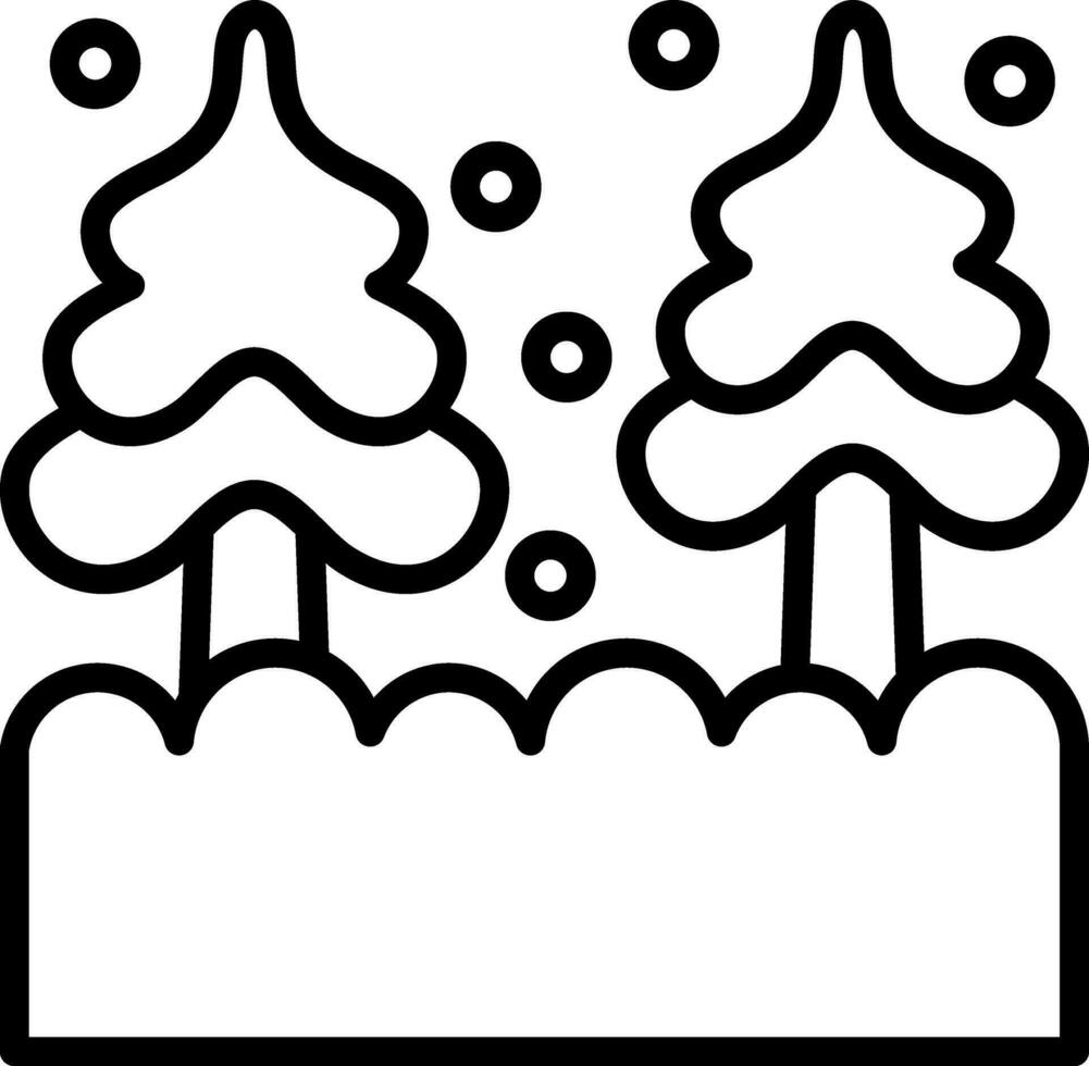 Nevado bosque vector icono diseño