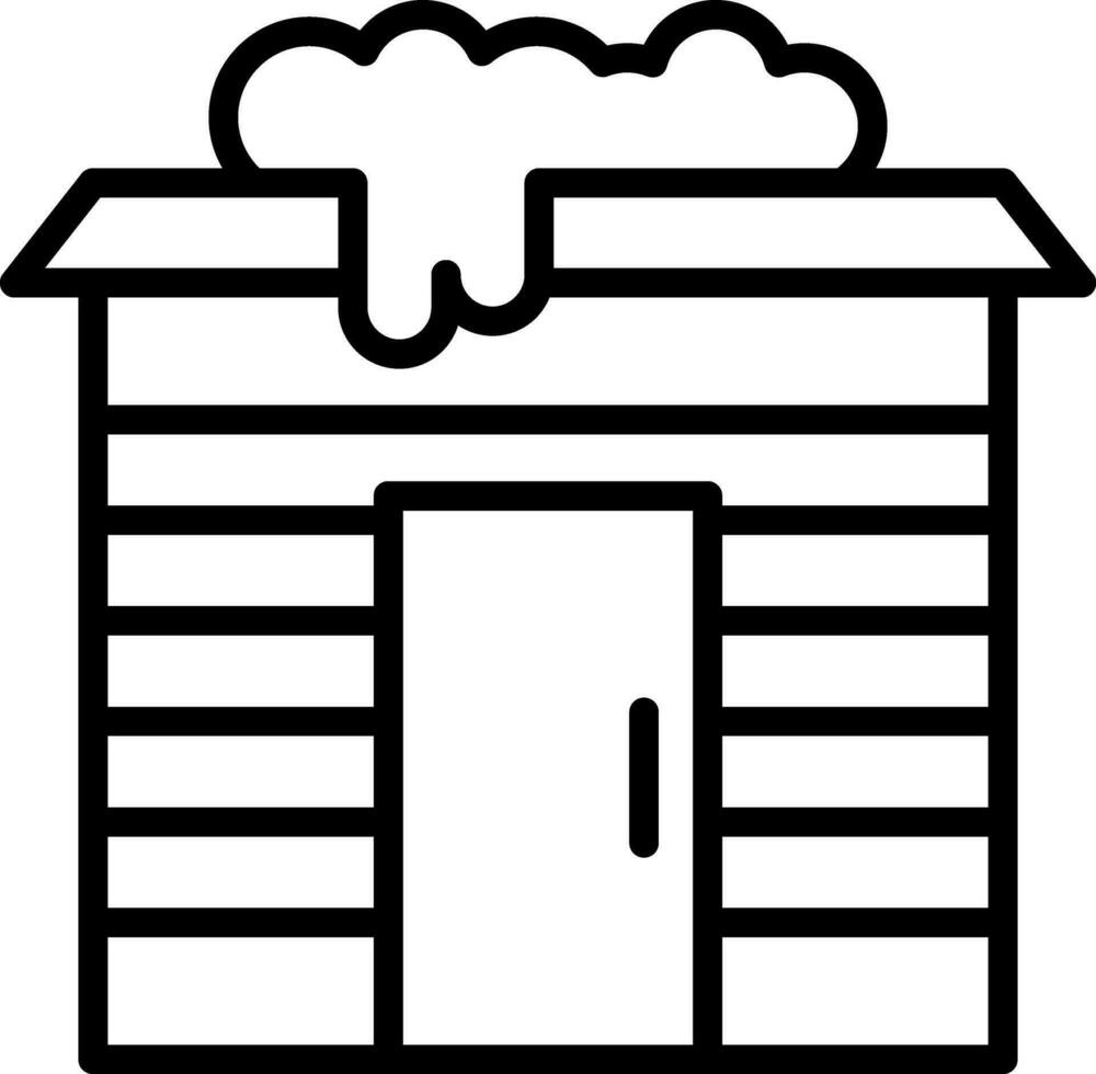 Snowy cabin Vector Icon Design