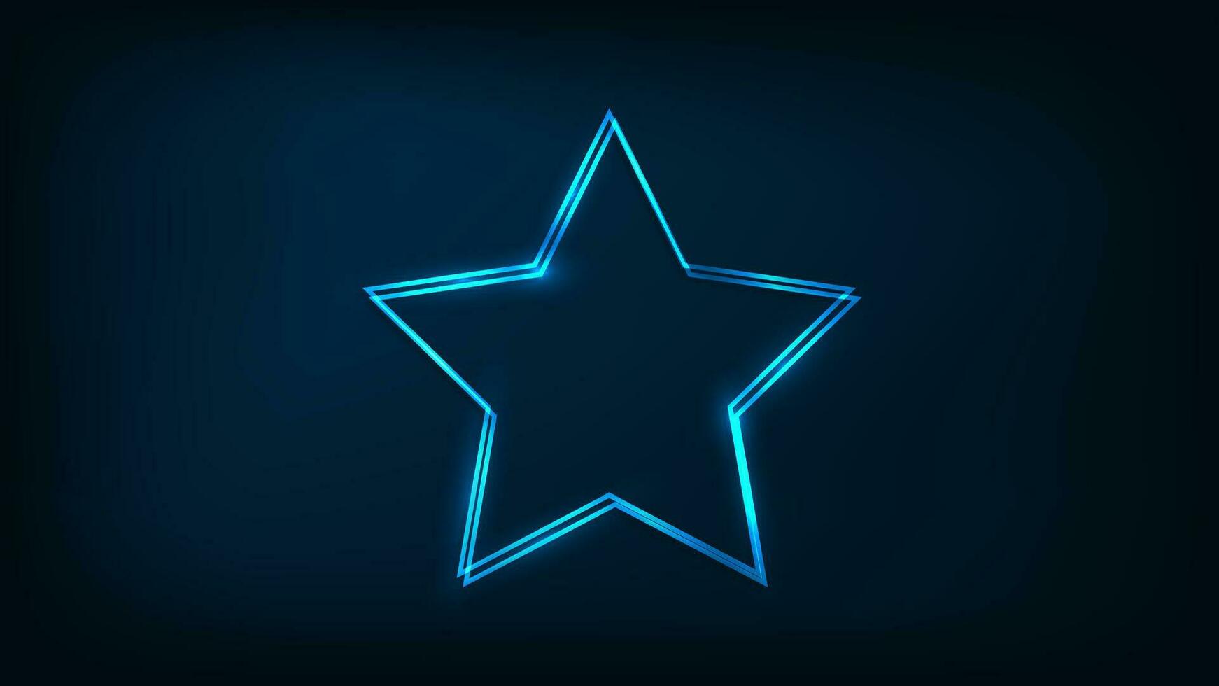 Neon double frame with shining effects vector