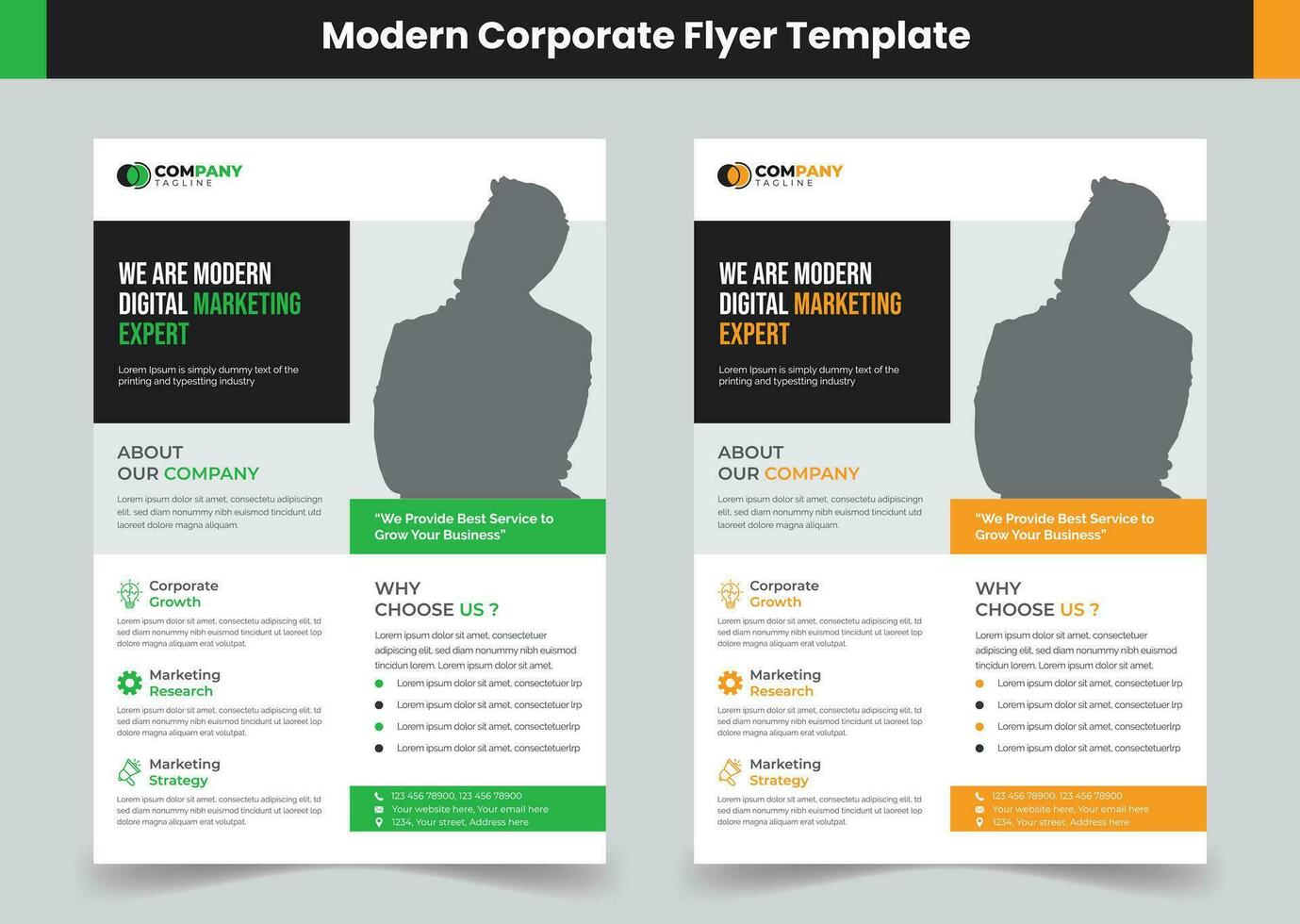 corporativo negocio volantes modelo con color combinación, folleto diseño, anual informe, póster, volantes en a4, promoción, anunciar, publicación, cubrir página, vector