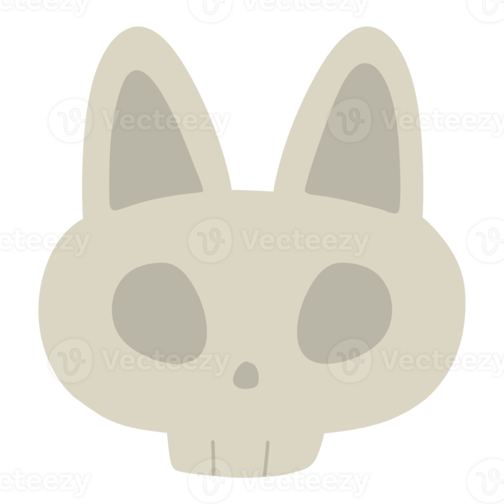 Cat skull skeleton halloween decoration png