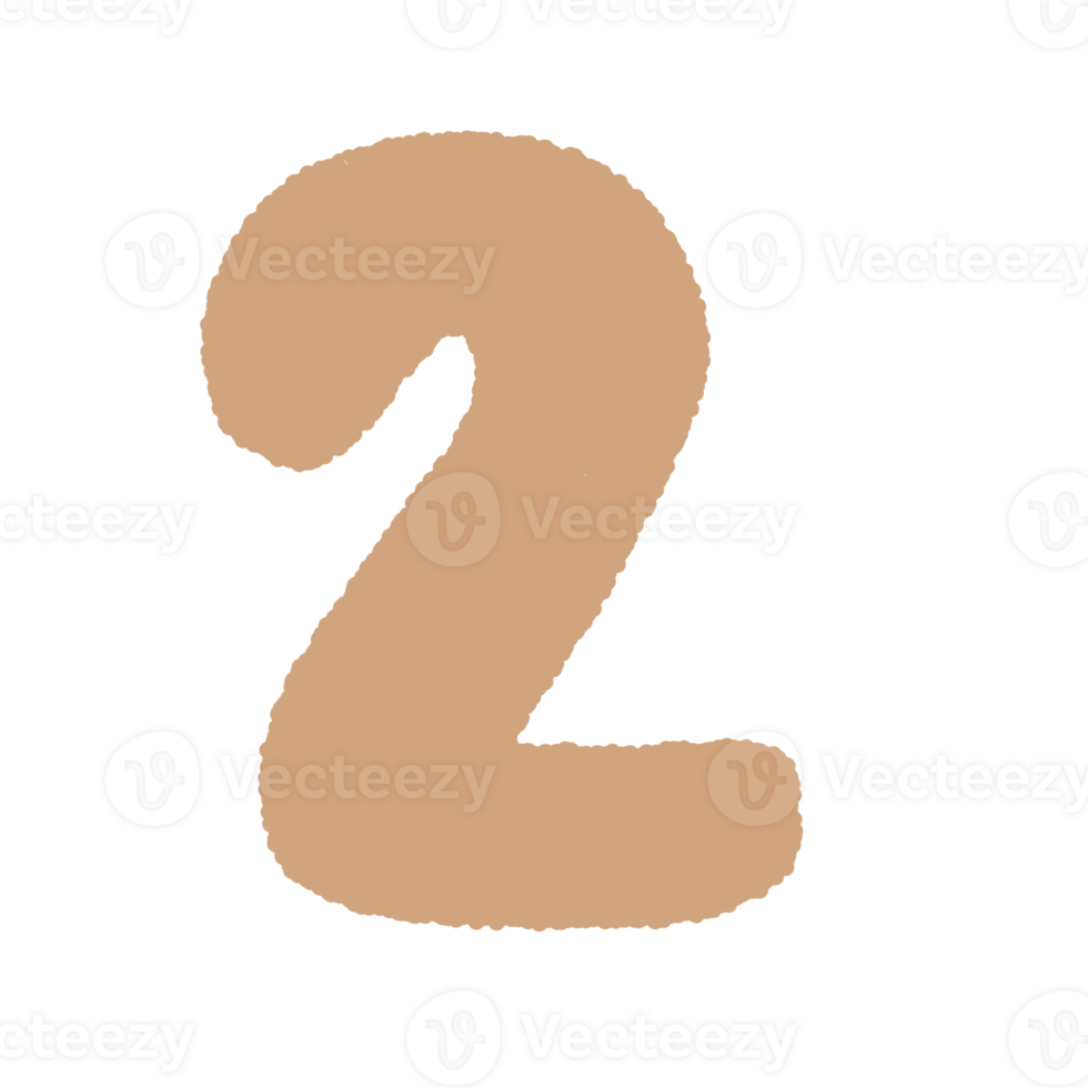 alphabet letter and number two  colourful pastel png