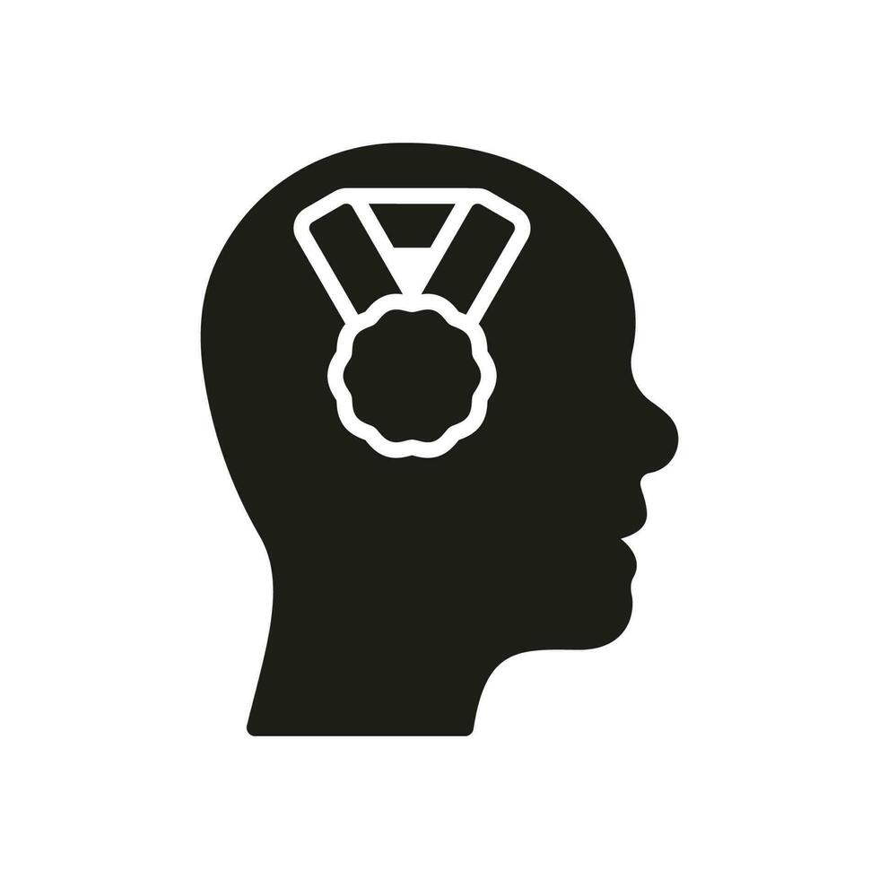 Motivation Silhouette Icon. Resilience and Recognition Glyph Pictogram. The incentive to Development Solid Sign. Coach Motivates Champion Process Symbol. Isolated Vector Illustration.