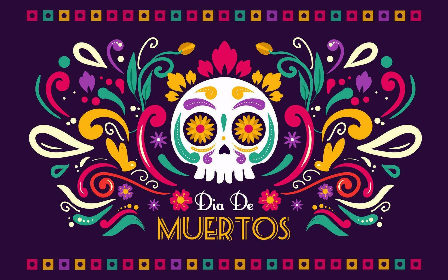 Happy Dia De Muertos Background vector