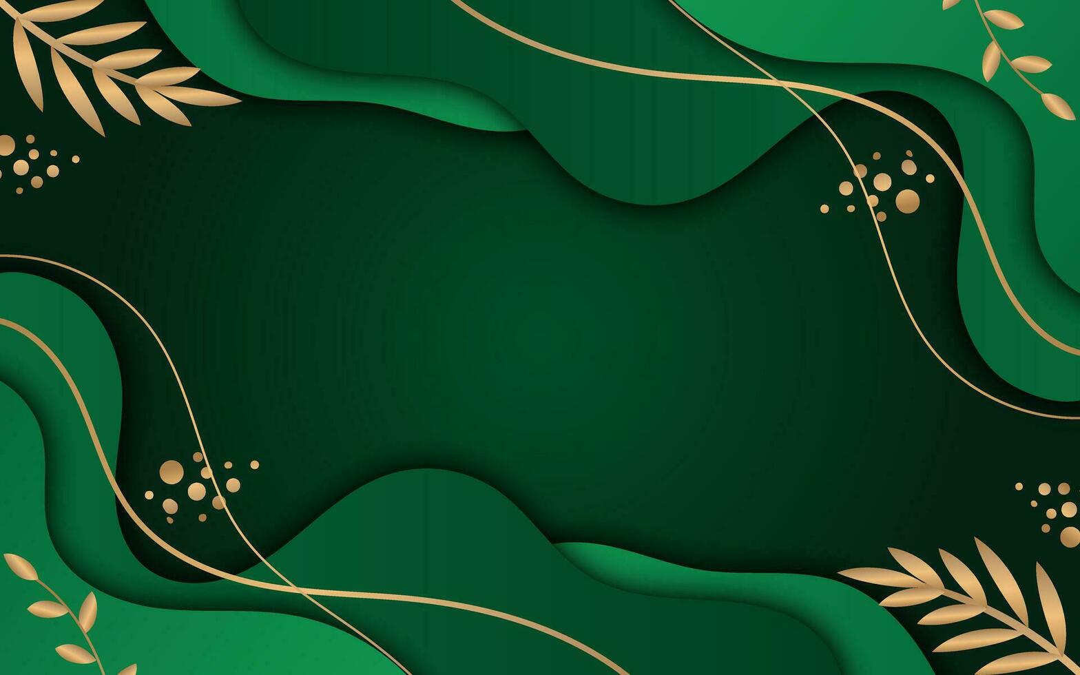 Realistic Luxury  Abstract Green Golden Background vector