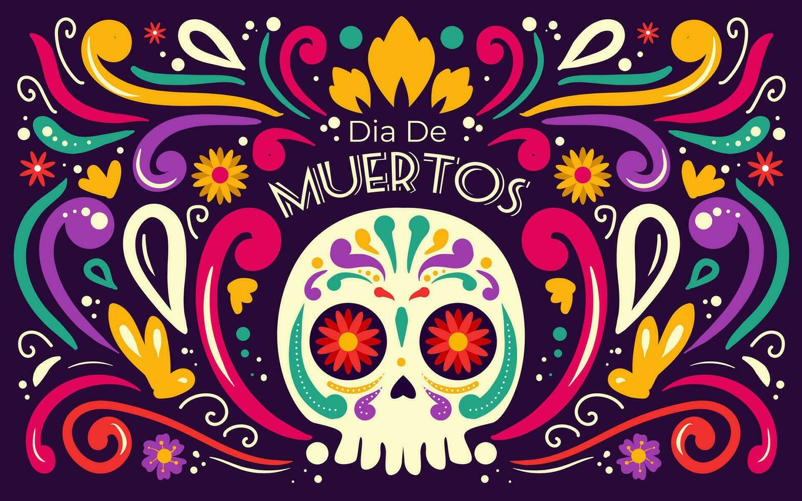 Happy Dia De Muertos Background vector