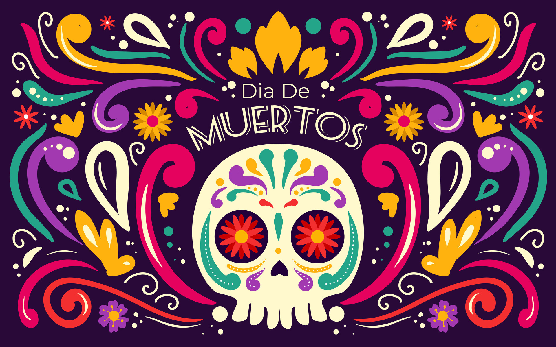 Happy Dia De Muertos Background 27207170 Vector Art at Vecteezy