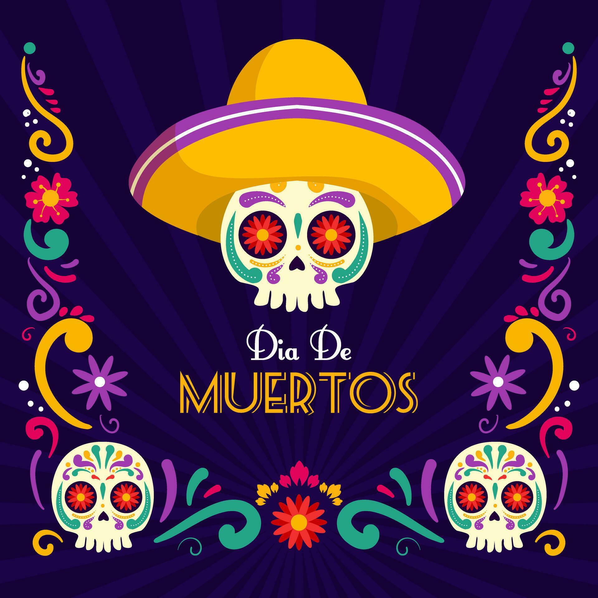 Happy Dia De Muertos Background 27207180 Vector Art at Vecteezy