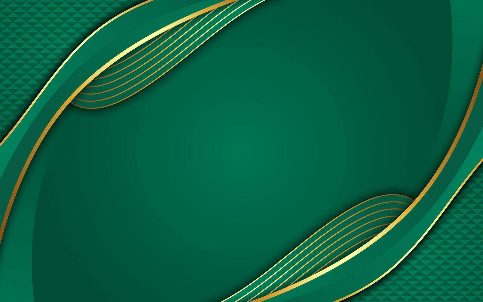 Realistic Luxury  Abstract Green Golden Background vector