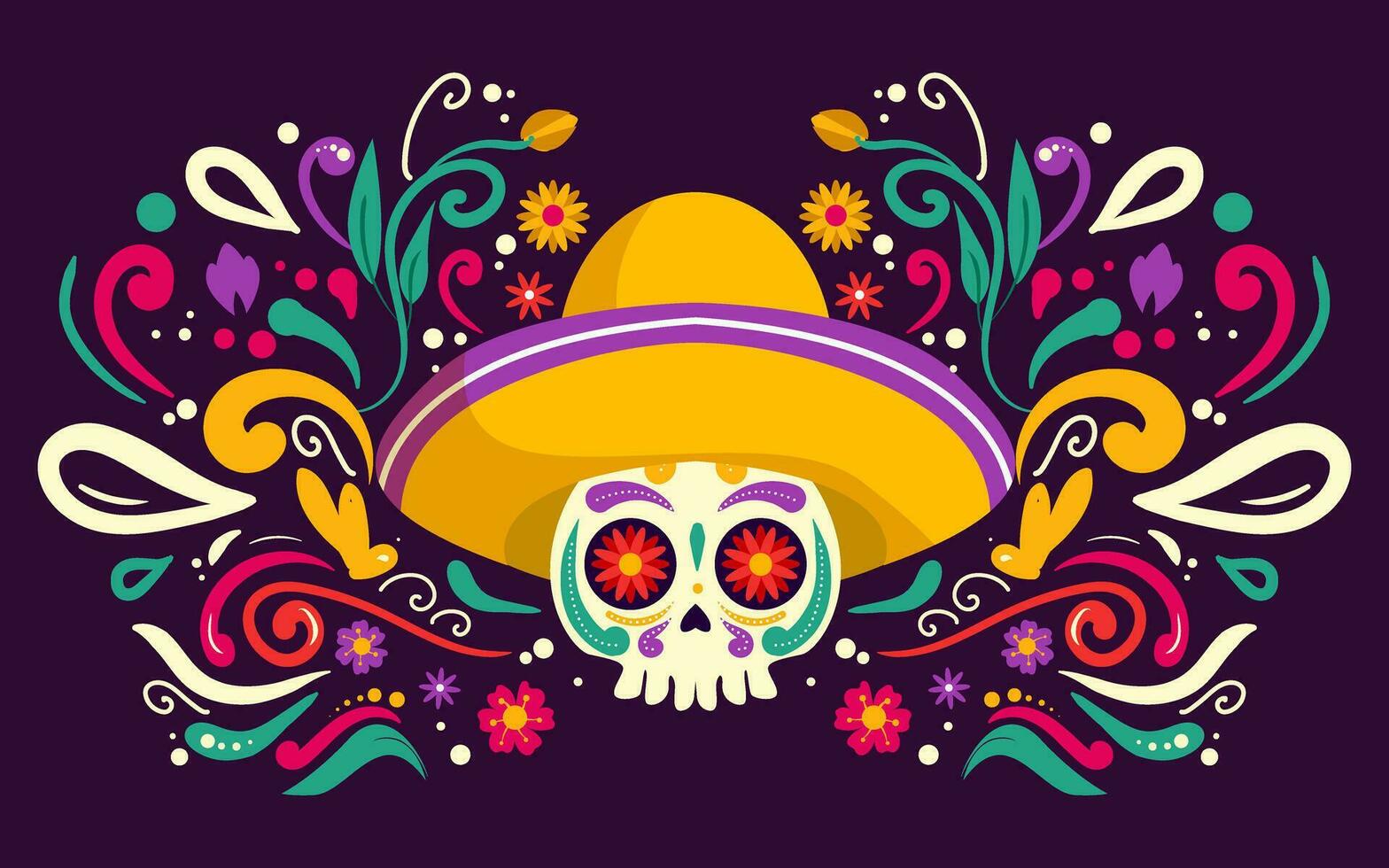 Happy Dia De Muertos Background vector
