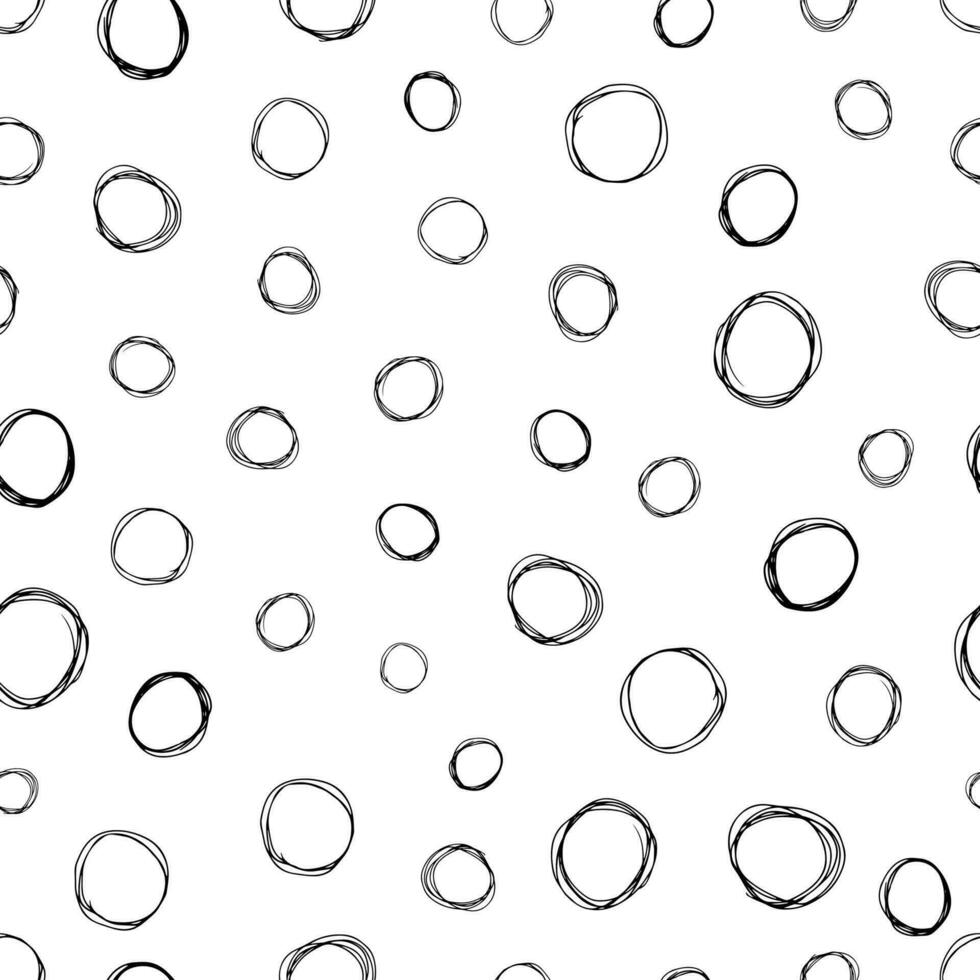 Seamless pattern with sketch circles shape vector